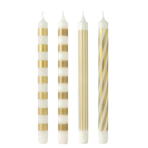 Villeroy & Boch Sada kónických svíček Christmas Chic bílá / zlatá, 4 ks, 29 cm 14-8677-7432