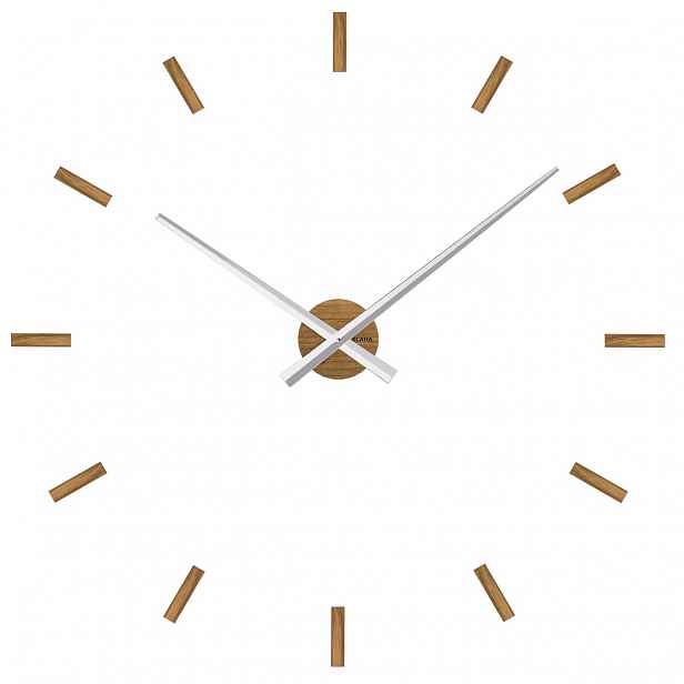 VLAHA VCT1041 dubové samolepicí hodiny Minimal stříbrná, pr. 80 cm