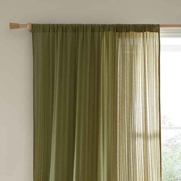 Khaki záclona 140x183 cm Zofia Broderie Anglaise – Pineapple Elephant