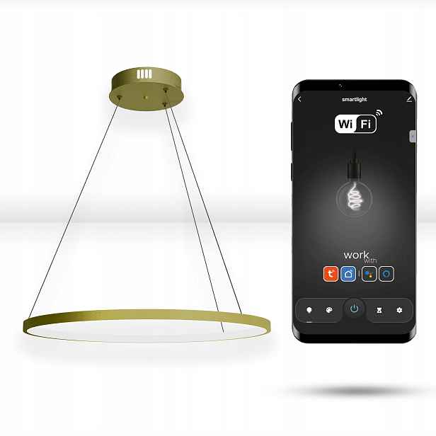 Kruhová WiFi lampa Tuya 40 cm Led Zlatá závěsná Ring Circle Internal