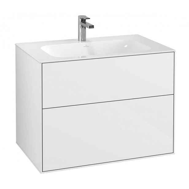 Villeroy & Boch Finion - Umyvadlová skříňka, 80x59x50 cm, 2 zásuvky, Glossy White F01000GF