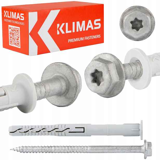 Rámové hmoždinky 10x230 mm s přírubou 25 ks. Zápustná hlava Torx