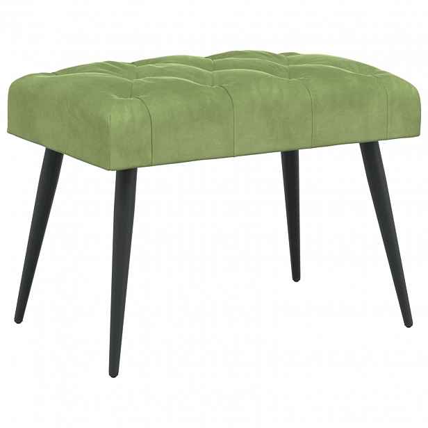 vidaXL Lavice s knoflíkovým prošíváním Světlá zelená 60 x 40 x 45 cm