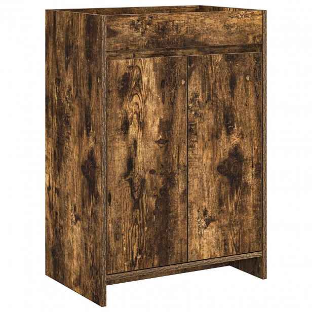 vidaXL Koupelnová skříňka pod umyvadlo Kouřový dub 56 x 37,5 x 81 cm