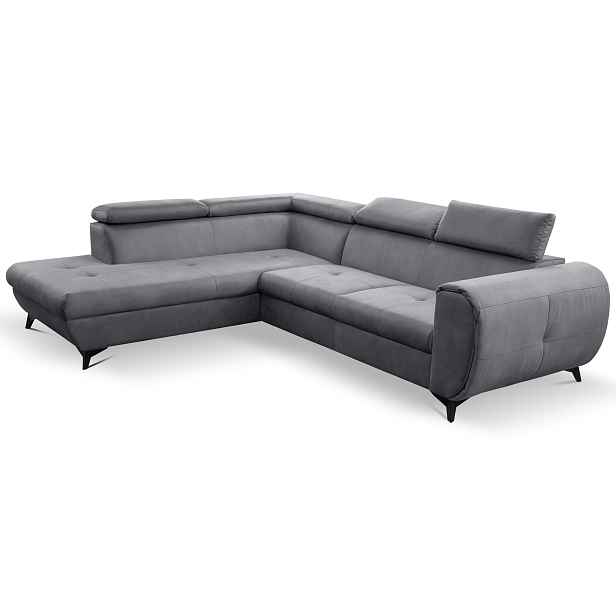 Laski Rozkládací rohová sedací souprava Mona Pik 260 cm Letto 85 šedá levá