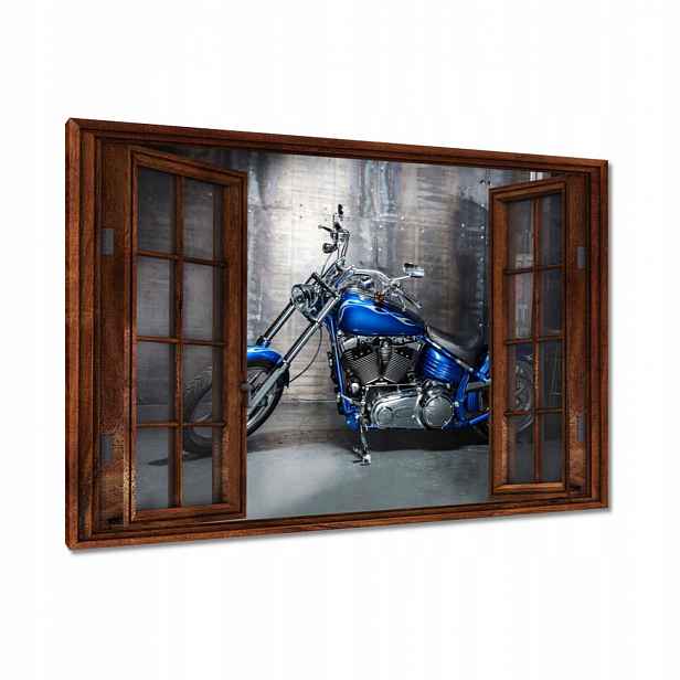 Obrazy 120x80 Modrý chopperový motor