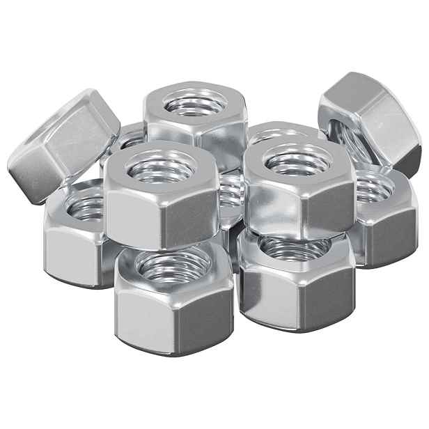 vidaXL Hex kaštanové matice 3913 pcs Stříbrná Kov