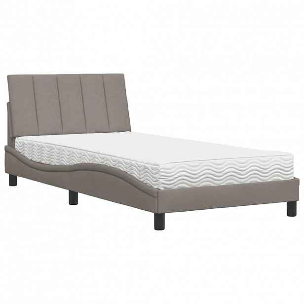 vidaXL Postel s matrací Hanko taupe 100 x 200 cm textil