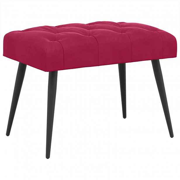 vidaXL Lavice s knoflíkovým prošíváním Víno Červené 60 x 40 x 45 cm