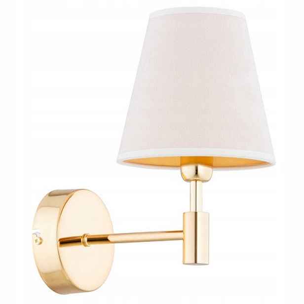 Zlatá nástěnná lampa s stínidlem Astrit E14 10W Alfa