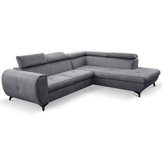 Laski Rozkládací rohová sedací souprava Mona Pik 260 cm Letto 85 šedá pravá