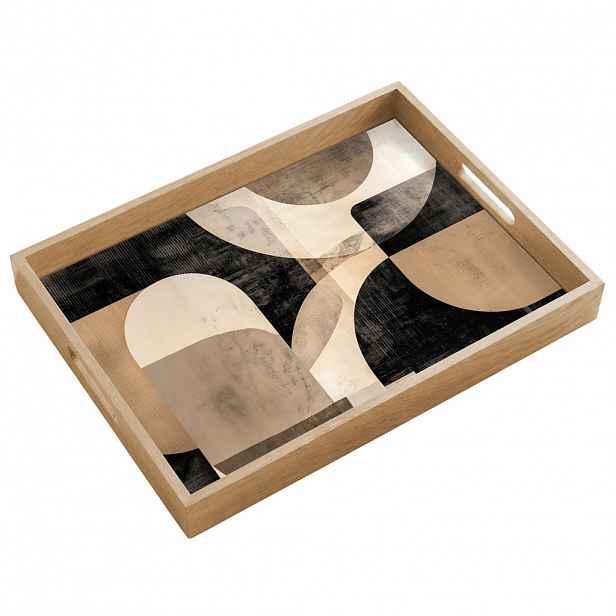 OnlyWow SERVÍROVACÍ PODNOS Abstraktní - Tvary - Moderní - Béžová 50x35 cm
