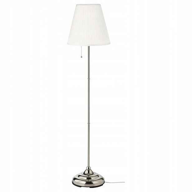 podlahová lampa, lampa na čtení Ikea Årstid, niklovaná/bílá, 155 cm