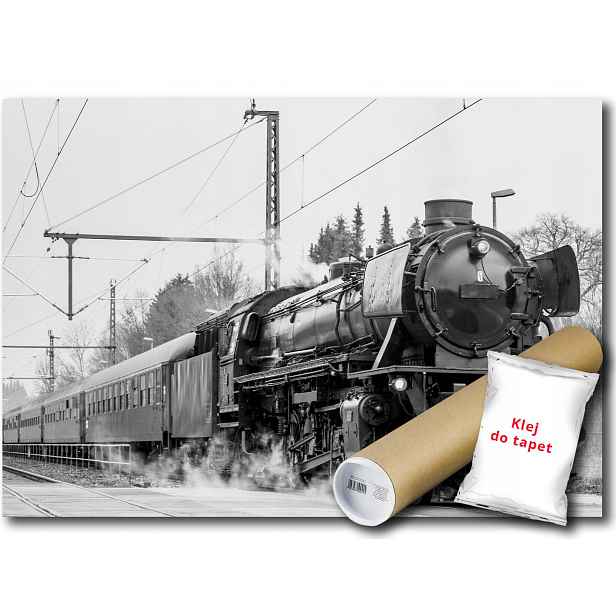 Vinylová Fototapeta Vlak Parovoz Kolej 152x104