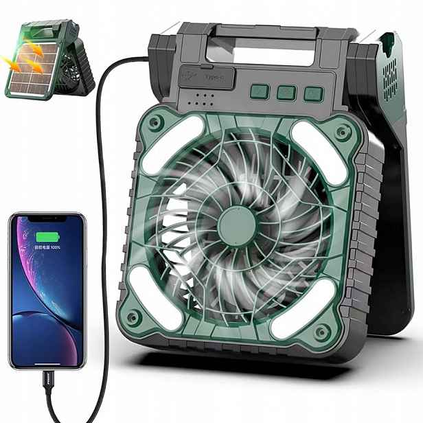 Bezdrátový Ventilátor, Svítilna, Turistický Kempingový Solární Ventilátor