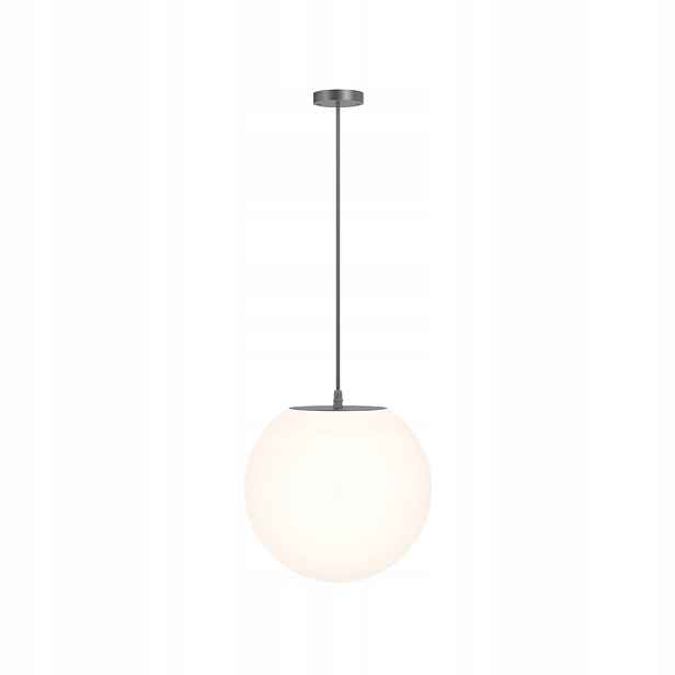 Venkovní závěsná terasová lampa černá skleněná bílá koule 30 cm Maytoni