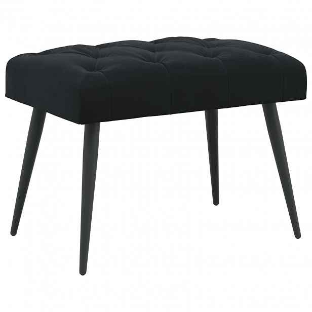 vidaXL Lavice s knoflíkovým prošíváním Černá 60 x 40 x 45 cm Samet