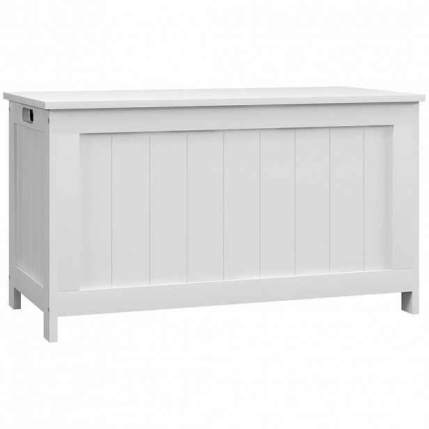 HOMCOM ÚLOŽNÁ truhla, MDF, bílá, 81 x 40 x 46 cm