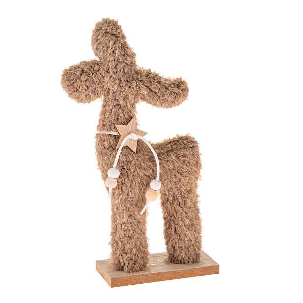 Vánoční dekorace Textilní sobík  23 cm, chlupatý fleece