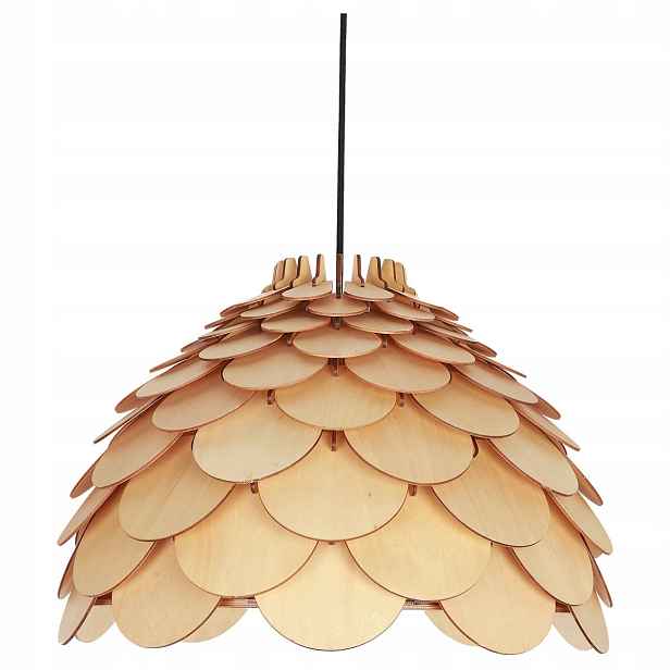 Závěsná lampa Burgo malá dřevěná 1xE27