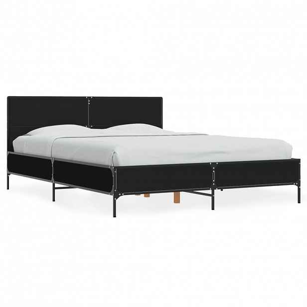 vidaXL Rám postele černý 120 x 190 cm kompozitní dřevo a kov