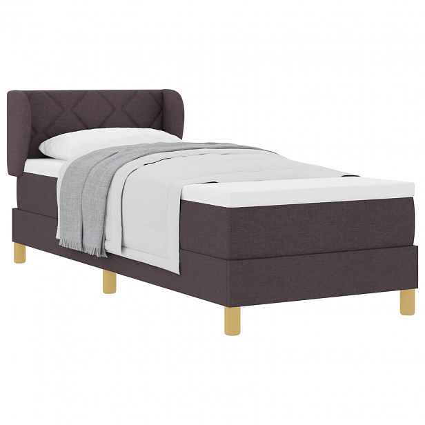 vidaXL Postel s boxspringem s čelo Tmavě hnědá 80 x 200 cm textil