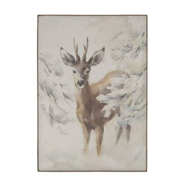 Nástěnná mapa srnec na plátně Deer - 53*3,5*77 cm Chic Antique