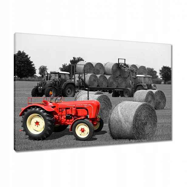 Obrazy 90x60 Žně Červený traktor
