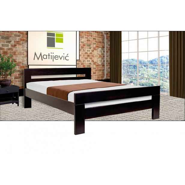 Postel z masivu K6 - buk 180 × 200 cm Ořech
