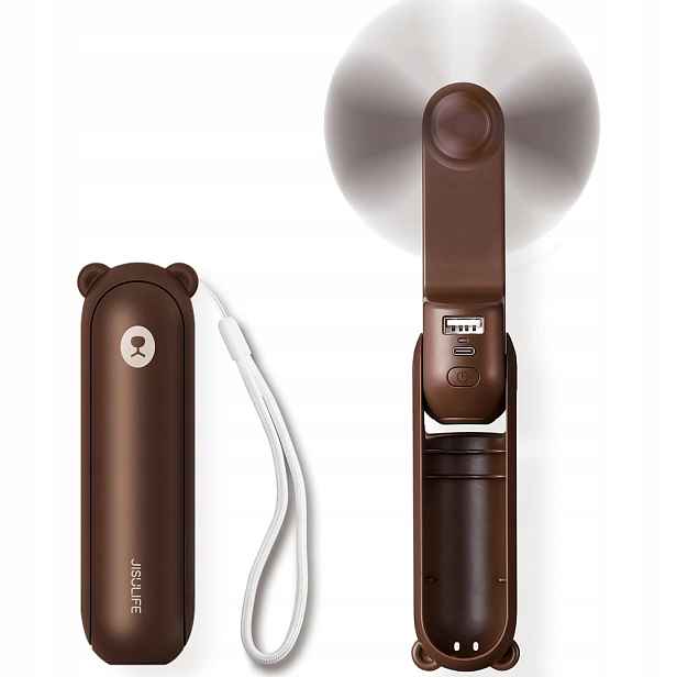 Příruční větráček JisuLife powerbanka 4500 mAh, stolní, silný, malý do ruky