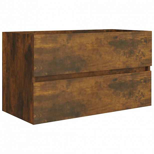 vidaXL Umyvadlová skříňka kouřový dub 80x38,5x45 cm kompozitní dřevo