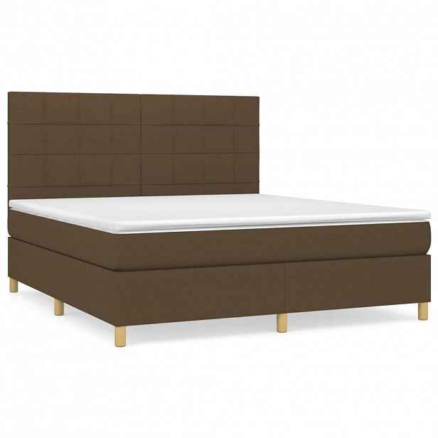 vidaXL Box spring postel s matrací tmavě hnědá 160x200 cm textil