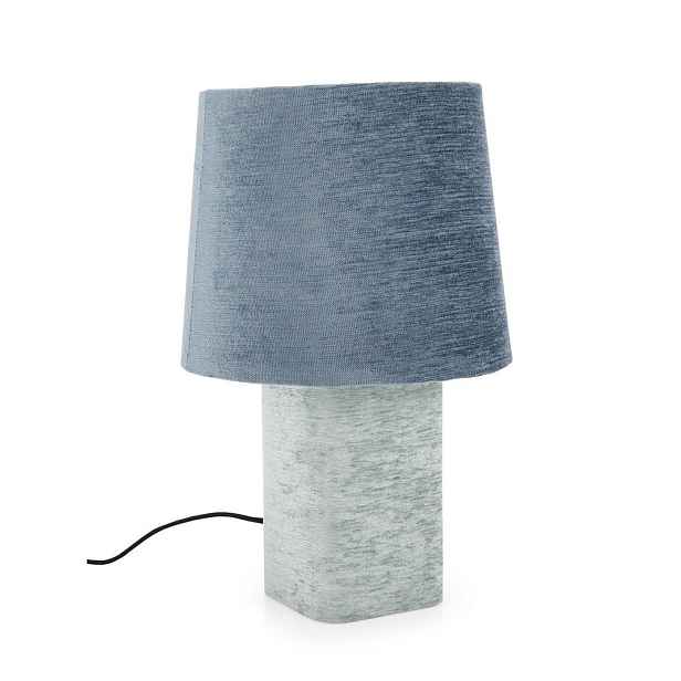 Modrá kovová stolní lampa s textilním stínidlem (výška 50 cm) Demra – Bizzotto
