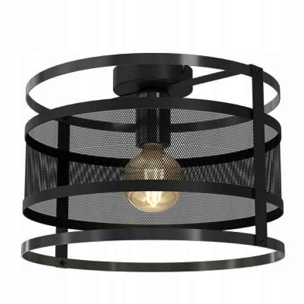 Stropní svítidlo ozdobná černá síťka kulatá Ø 30 cm do ložnice Luminex