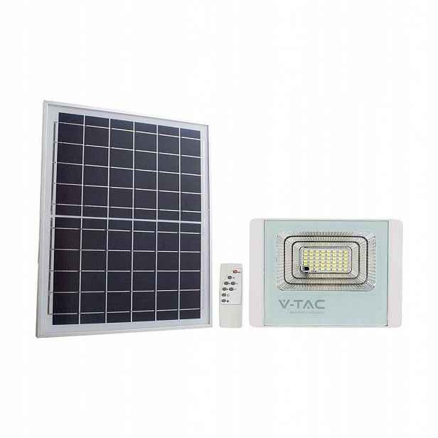 V-tac Solární Led zářič 50W bílý IP65 dálkový ovladač časovač VT-300W 6400K