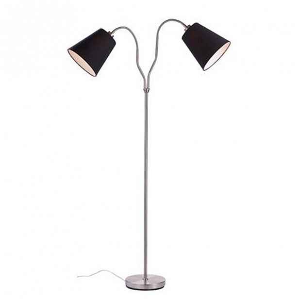 Volně stojící lampa ve stříbrné barvě s černými stínidly Markslöjd Modena