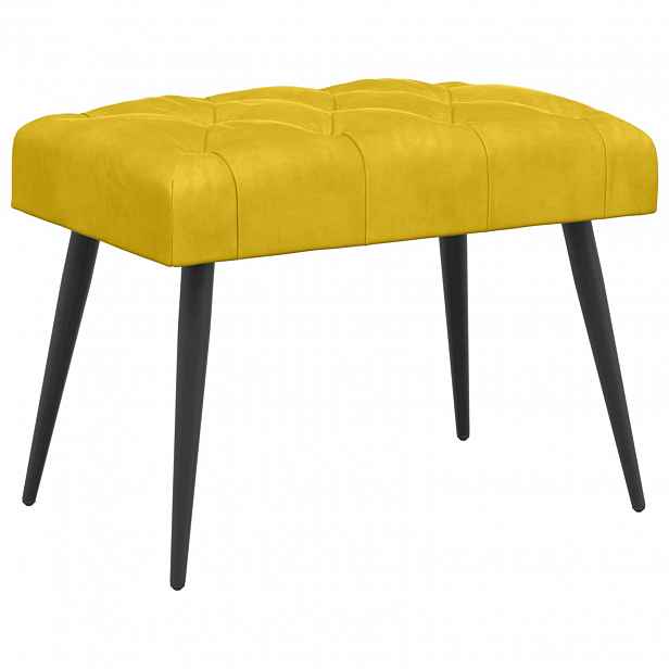 vidaXL Lavice s knoflíkovým prošíváním Žlutá 60 x 40 x 45 cm Samet