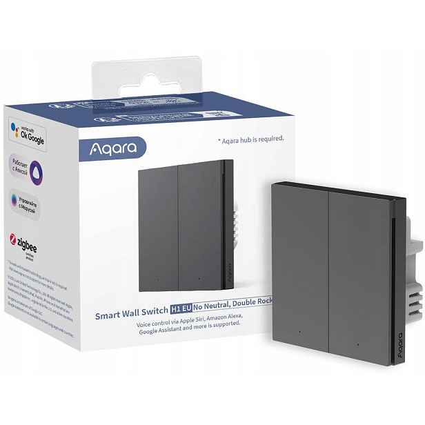 Aqara Smart Wall Switch H1 Šedý dvojitý bez neutrálního kabelu