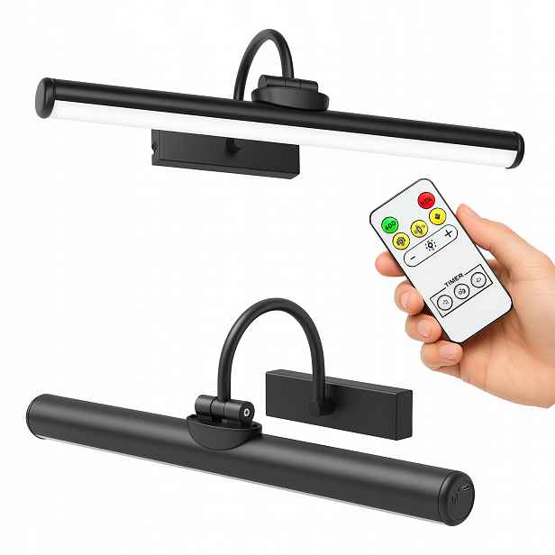 Bezdrátové Magnetické Led Nástěnné Svítidlo Lampka Nad Zrcadlo Obraz 50 cm Dálkový Ovladač