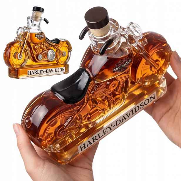 Láhev na whisky ve tvaru motocyklu, Sklo, 350 ml, s víkem