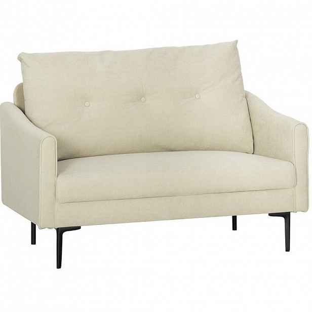 OKWISH DVOUMÍSTNÁ pohovka 124/73/92 cm krémově bílá z kovu s měkkým polstrováním