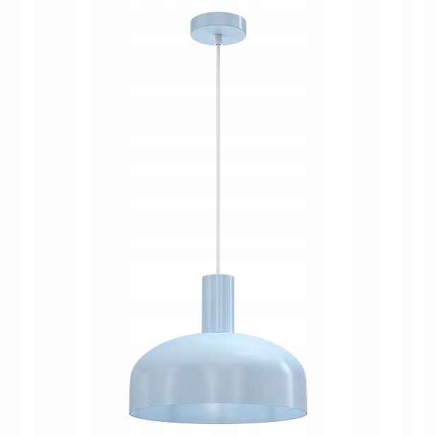 Závěsná lampa modrá nad jídelním stolem, kulatá, 30 cm Milagro