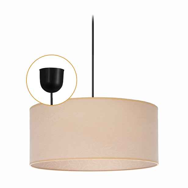 Závěsné Stropní Svítidlo Lustr Abažur Klosz 1 x E27 Led Béžová do obývacího pokoje