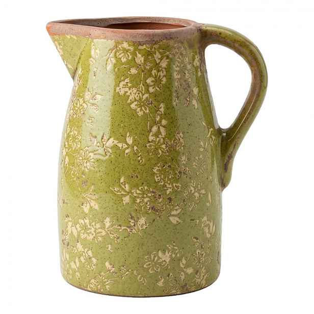 Zelený keramický džbán Rustic Wild Herb L - 20*16*24 cm Clayre & Eef