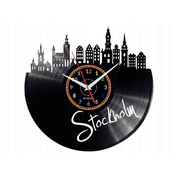 Stockholm Dárek Originální dekorace do domu Hodiny z vinylové desky