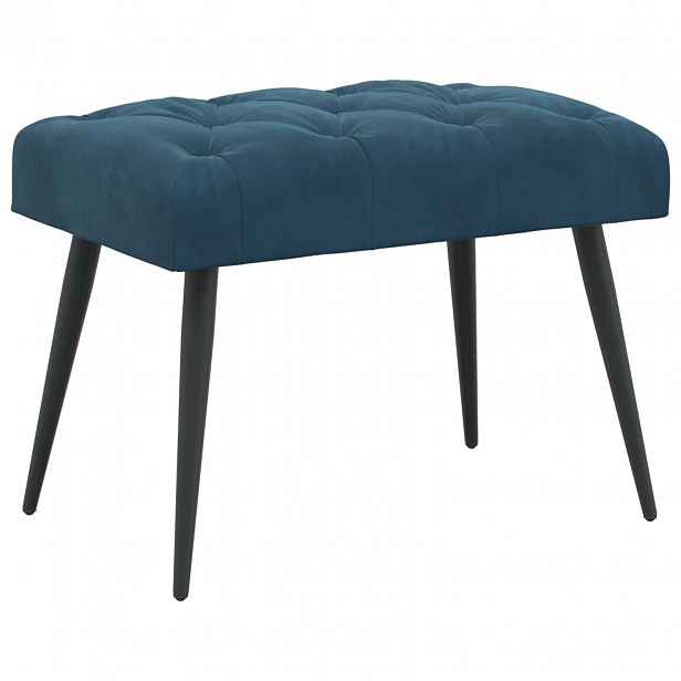 vidaXL Lavice s knoflíkovým prošíváním Modrá 60 x 40 x 45 cm Samet