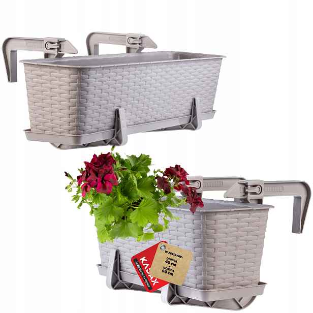 Květináč Balkonový Truhlík Držáky 40+60 cm 2 ks