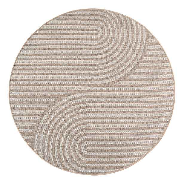 Béžový kulatý vnitřní a venkovní koberec ø 120 cm Desert 1301 – Ayyildiz Carpets