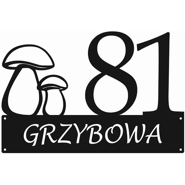 Číslo Na Dům 80 cm Tabule Adresa Ocel 2 mm ul. Grzybowa