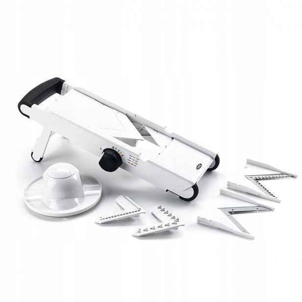 Mandolína Oxo Good Grips V-Blade bílá 4 čepele ocel plátky julienne